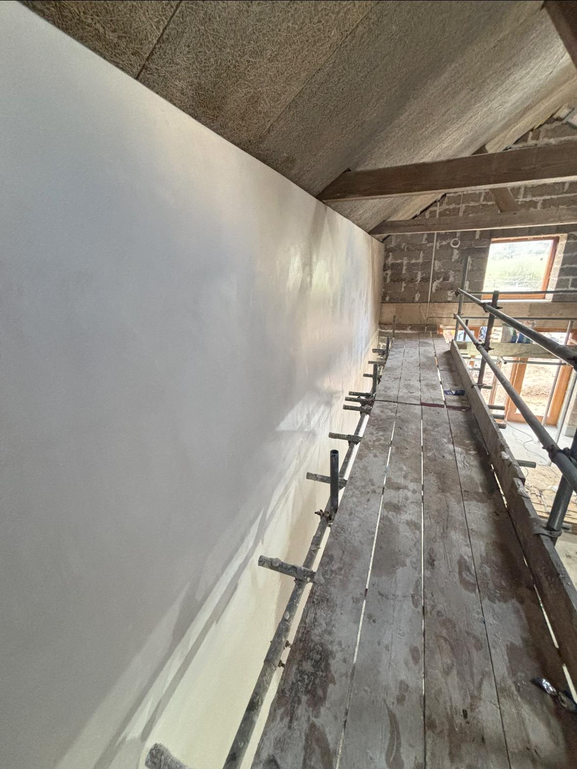 Rendered exterior surface